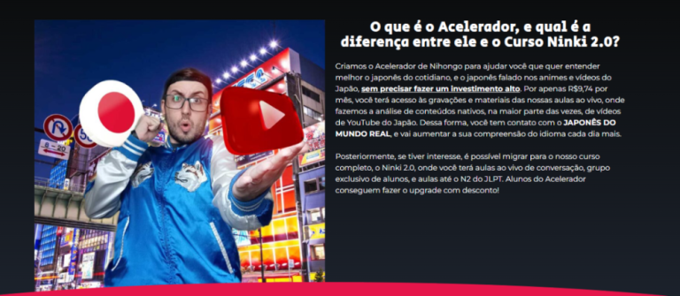 Capa do curso Acelerador de Nihongo – Ninki Rodrigo