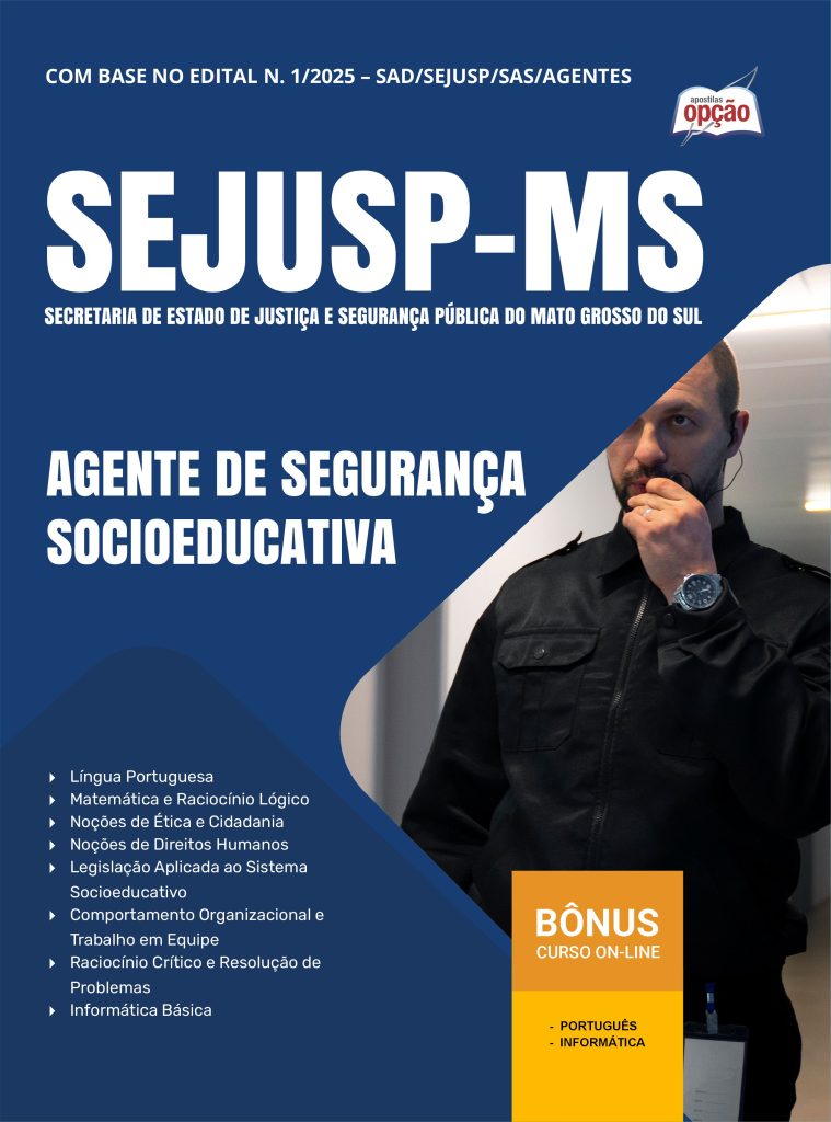 Capa do curso Agente de Segurança Socioeducativa – Sejusp-Ms
