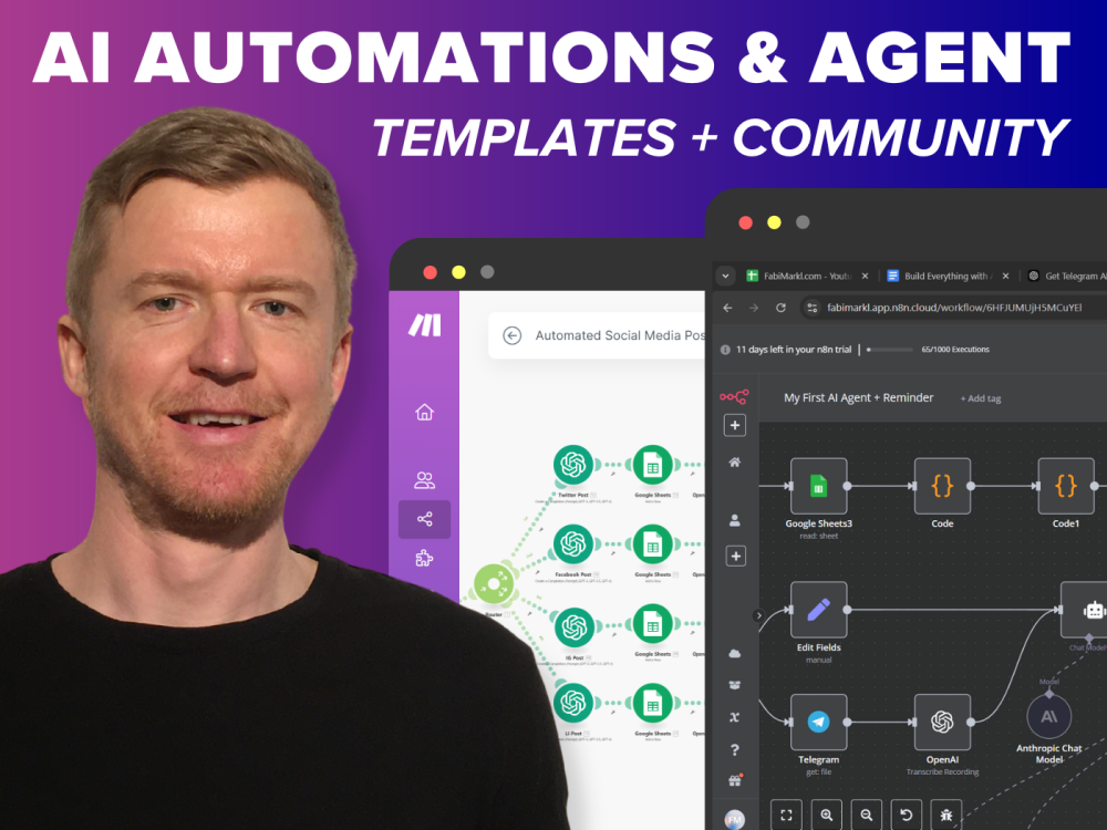 Capa do curso AI Automations & Agent Templates – Fabian Markl