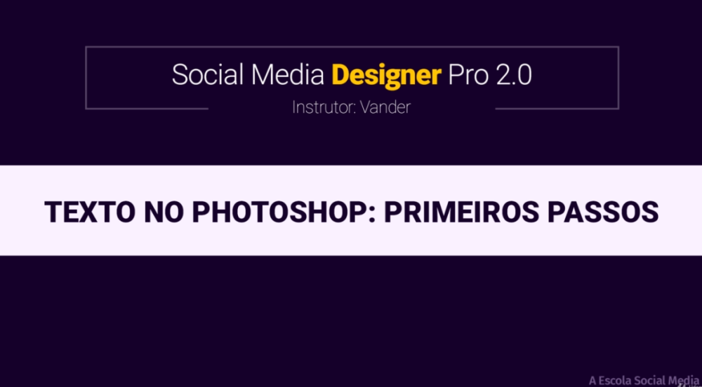 Capa do curso Edição de Texto no Photoshop – Vander Barboza