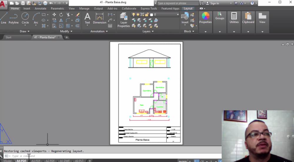 Capa do curso Planta Baixa no Autocad – Arquitetura e Projetos de Casas