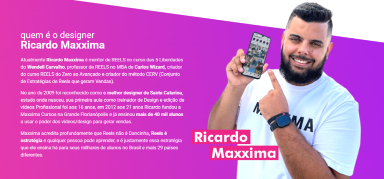 Capa do curso Reels do Zero ao Avançado – Ricardo Maxxima