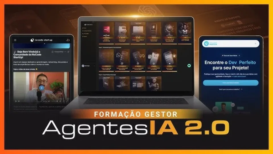 Capa do curso Formação Gestor Agentes de IA 2.0 – Nocode Startup