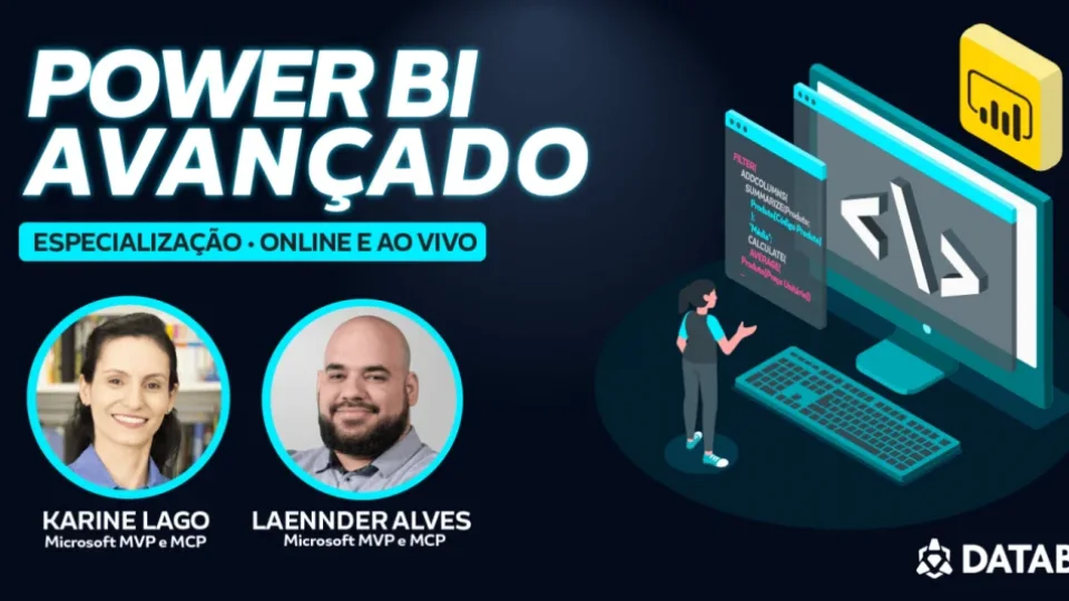 Capa do curso Power BI Elite – Laennder Alves e Karine Lago