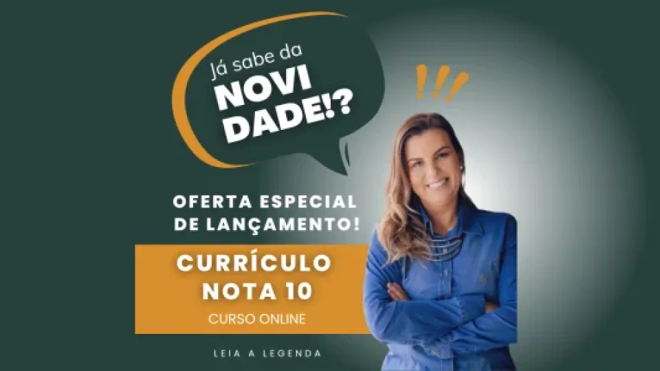 Capa do curso Currículo Nota 10 – Michelle Navarro