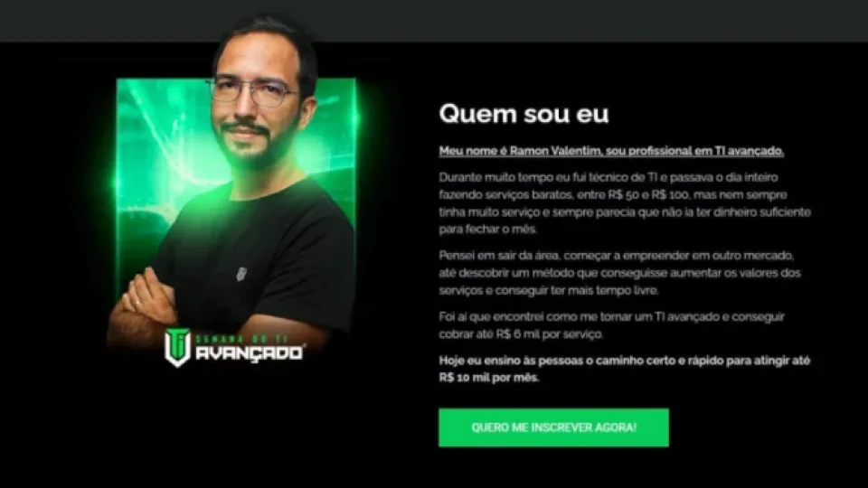 Capa do curso TI Avançado – Ramon Valentim