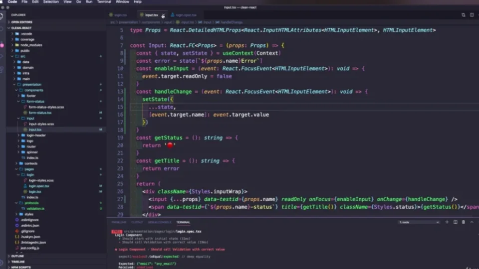 Capa do curso Reactjs + Hooks + Recoil + TDD + Clean Architecture + Solid