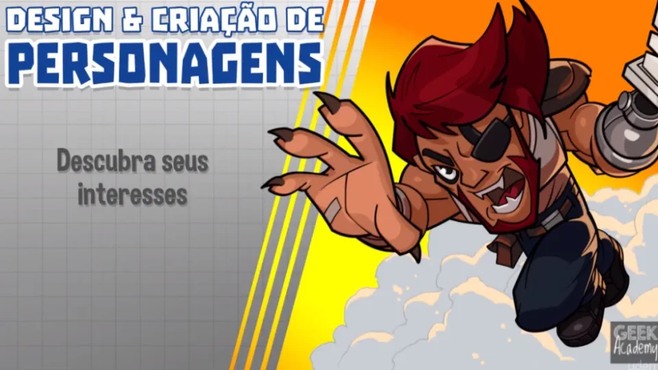 Capa do curso Design e Criação de Personagens – Dado Almeida