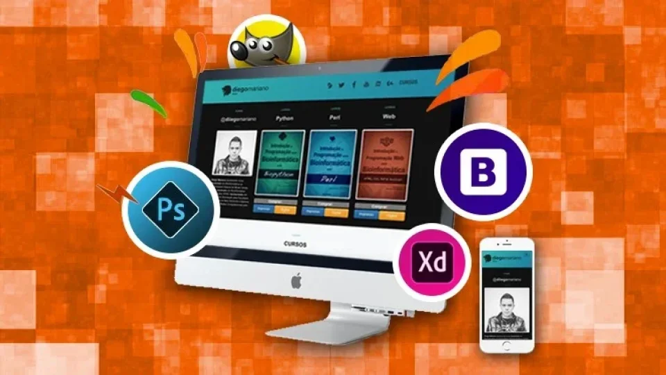Capa do curso WEB Design com Bootstrap – Diego Mariano