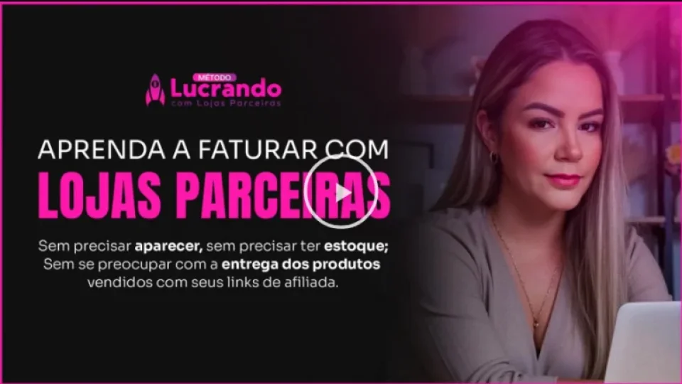 Capa do curso Lucrando com Lojas Parceiras – Fernanda Fagundes