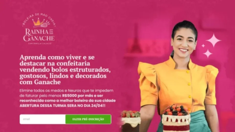 Capa do curso Boleira de Mão Cheia – a Rainha da Ganache