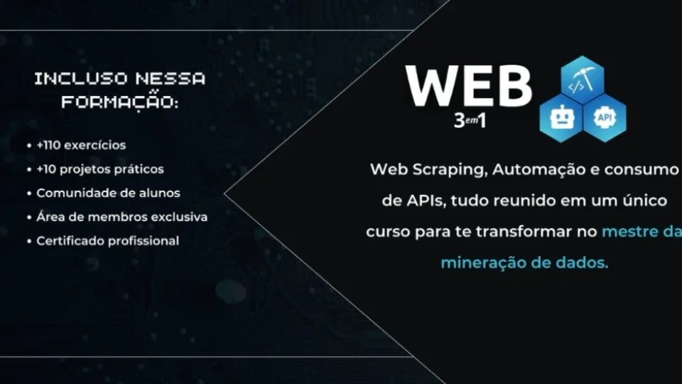Capa do curso WEB 3 em 1: Extração, Automação e Apis