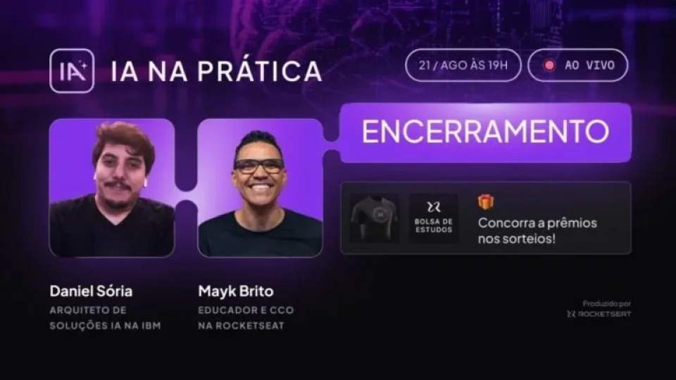 Capa do curso IA na Prática – Mayk Brito e Daniel Sória
