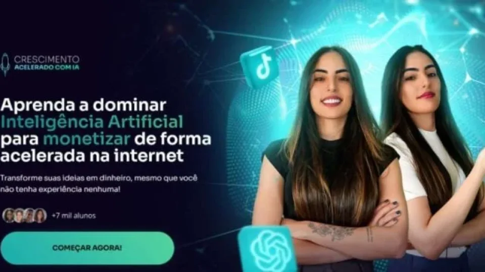 Capa do curso Crescimento Acelerado com IA – Gabi e Rafa