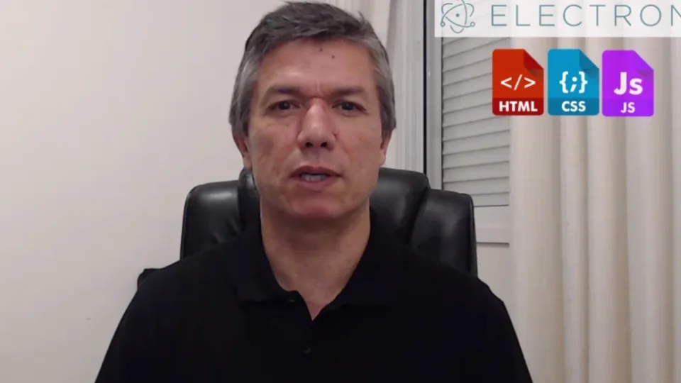 Capa do curso Electron: Aplicações Usando Html+Css+Js – Marcelo Franco