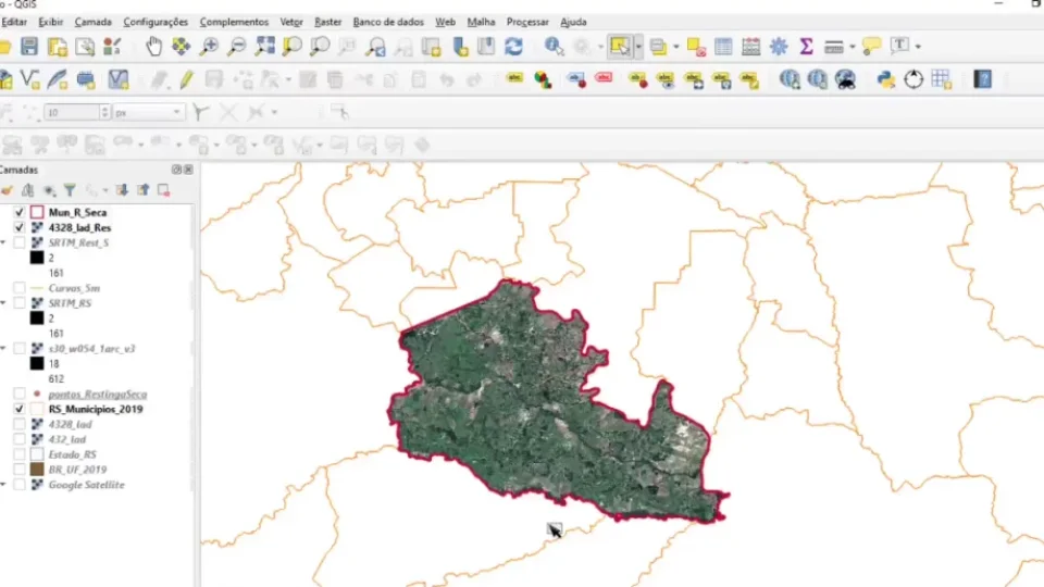 Capa do curso Geoprocessamento – Qgis e Google Earth