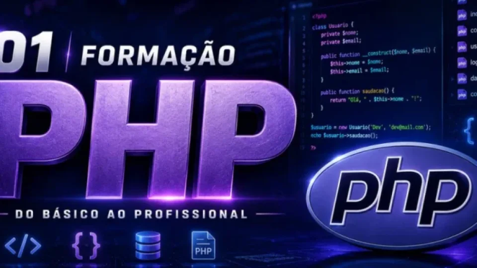 Capa do curso Formação PHP – Hugo Vasconcelos