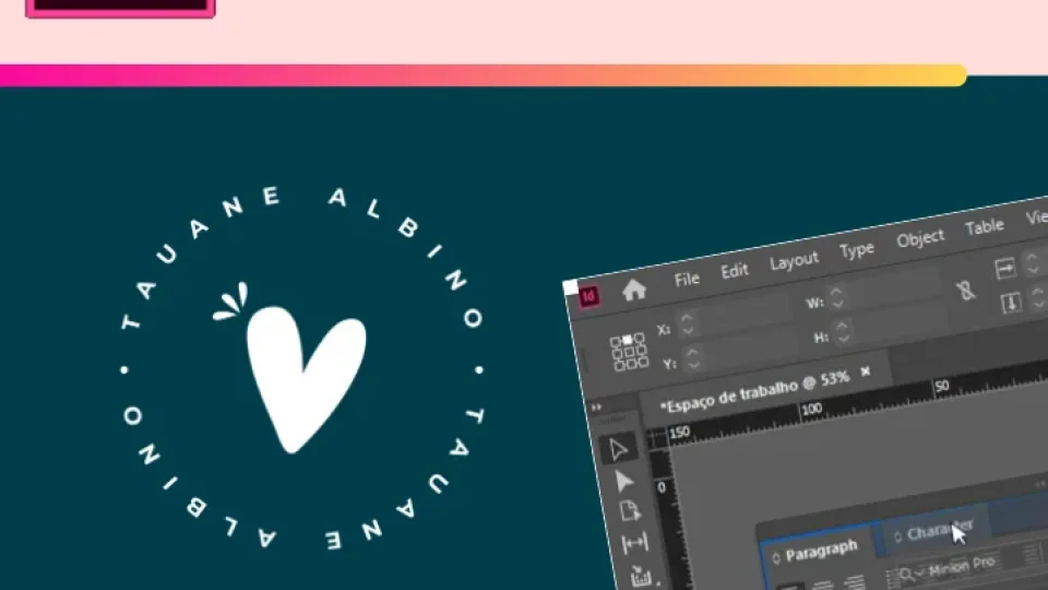 Capa do curso Curso Indesign – Tauane Albino