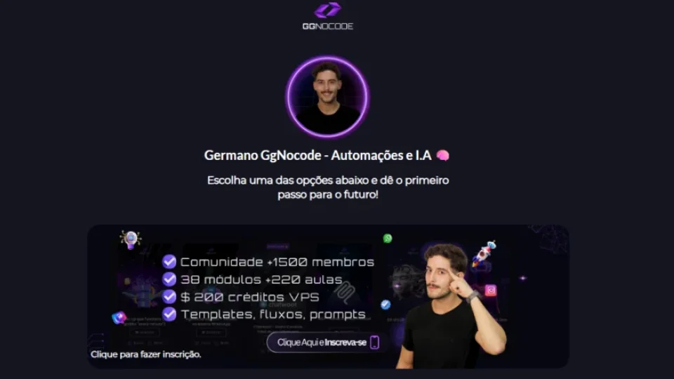 Capa do curso Comunidade de Automações com IA – Ggnocode