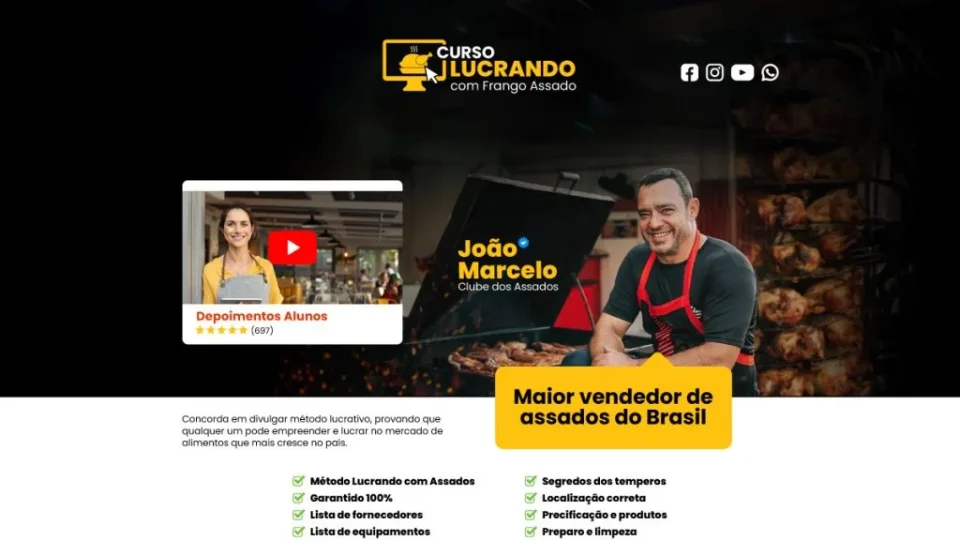 Capa do curso Lucrando com Frango Assado – Clube dos Assados