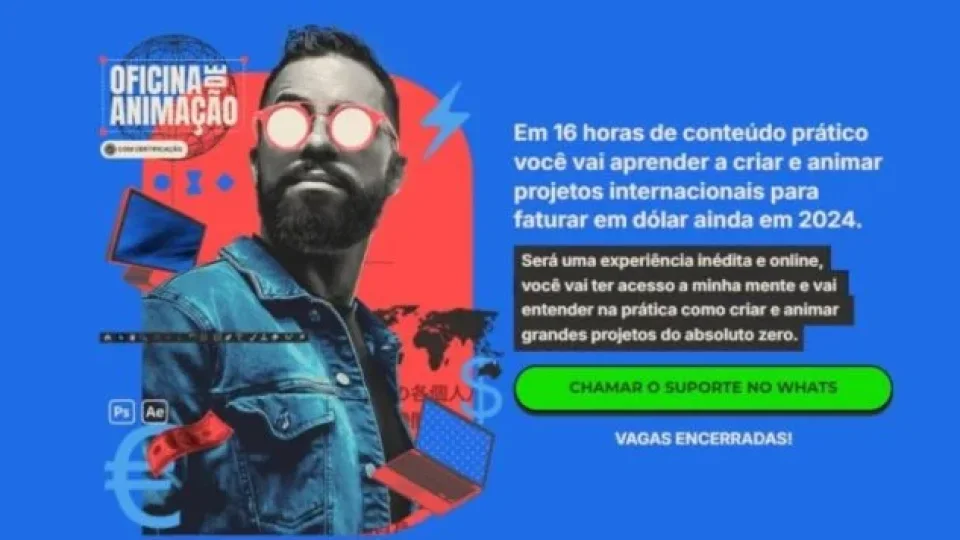 Capa do curso Oficina de Animação – Tales Ramiro
