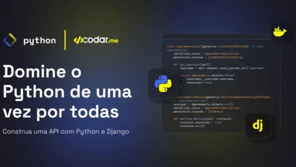 Capa do curso Apis com Python e Django – Codar.me
