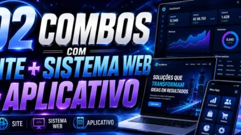 Capa do curso Site + Sistema WEB + APP – Hugo Vasconcelos