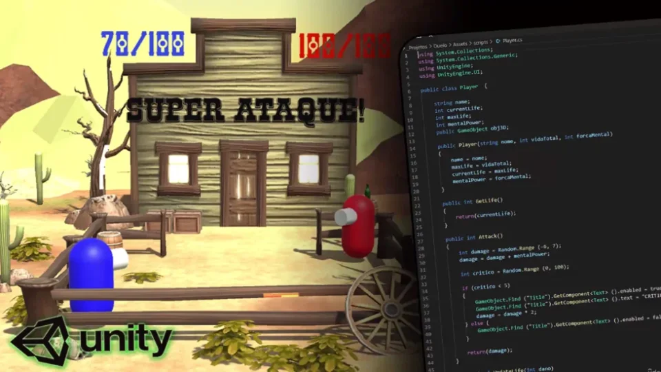 Capa do curso Programação na Unity – Leandro Pinho