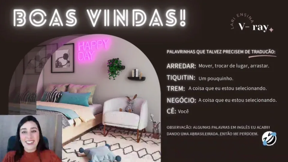 Capa do curso Renderização com V-Ray para Sketchup – Larissa Kiefer